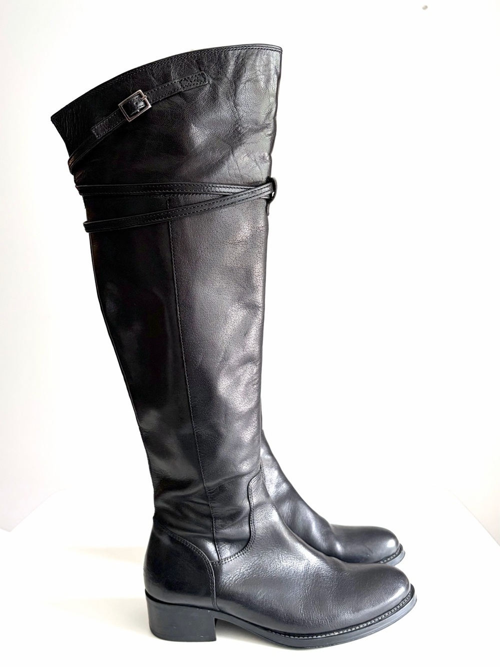 Vintage Bravo Browns Black Leather Equestrian Dark Academia Riding Boots Size 35 - Picture 3 of 10